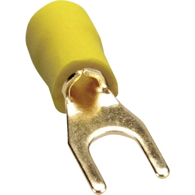 Afbeelding van Sinuslive 13199 Vorkkabelschoen 4 mm² Gat diameter=4 mm Deels geïsoleerd Geel 10 stuk(s)