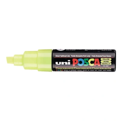 Image de Uni ball Posca Marqueur pointe large biseautée Jaune fluo