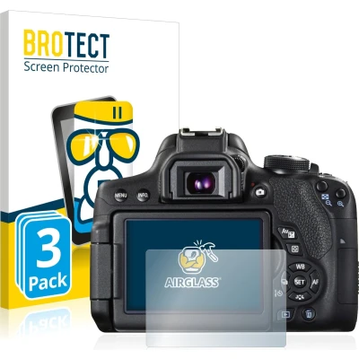 Afbeelding van BROTECT Screenprotector voor Canon EOS 750D Folie Beschermfolie Beschermglas transparant (3 Stuks)
