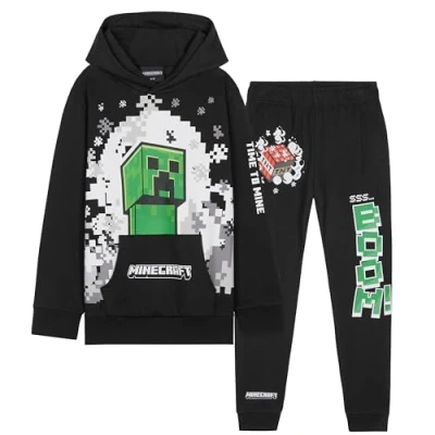 Afbeelding van Minecraft Comfortabele trainingspakken voor jongens Speelcadeaus jongens, Zwart/Groen