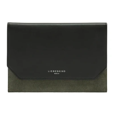 Afbeelding van LIEBESKIND BERLIN Koppeling Lora Suede Pouch Cypress Green Zwart Donkergroen
