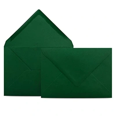Afbeelding van Colours 4 you 100 enveloppen DIN C6 donkergroen 11,4 x 16,2 cm met natte sluiting, 80 g/m² puntige klep zonder venster