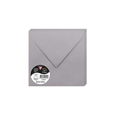 Afbeelding van Clairefontaine 5323C, verpakking met 20 enveloppen, vierkant, 16,5 x cm, 120 g/m², kleur: koalagrijs, uitnodiging voor evenementen en correspondentie, Pollen serie, glad papier van hoge kwaliteit