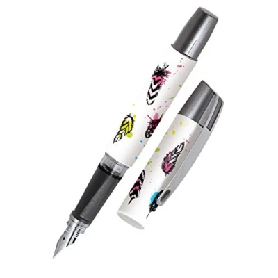 Afbeelding van Online Ergonomische vulpen voor school Campus Coloured Feather iridium veer M (medium) robuust, gebruikt standaard inktpatronen, navulbaar, meisjes/jongens/volwassenen