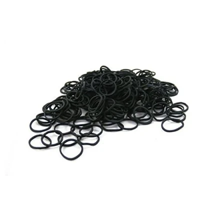 Afbeelding van Zwarte rubberen banden, 250 stuks, zacht haar, elastisch, voor kinderhaar, kleine dreadlocks, bruiloftskapsels en meer