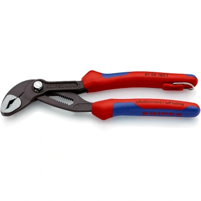 Afbeelding van Knipex 8702180T Cobra Waterpomptang met borghaak 180mm