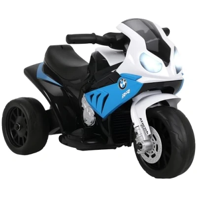 Afbeelding van HOMCOM BMW S1000 RR elektrische motorfiets voor kinderen, 3 wielen, 6 V en 2,5 km/u, auto kinderen met licht geluidseffecten, kindermotorfiets, max. draagkracht 20 kg, blauw