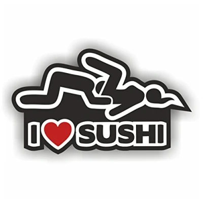 Afbeelding van folien zentrum I Love Sushi 14 x 8 cm Premium autotuning sticker OEM &amp; JDM grappige autosticker Made in