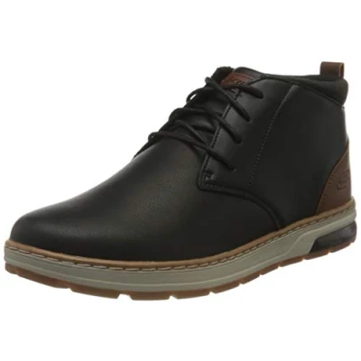 Afbeelding van Skechers Evenston Sportieve veterschoenen, Heren, Maat: 42, Black Leer en textiel