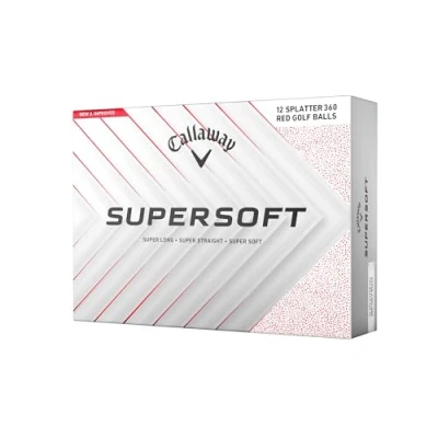 Afbeelding van Callaway SuperSoft Splatter 360 Red 2025 Golfballen Wit Rood