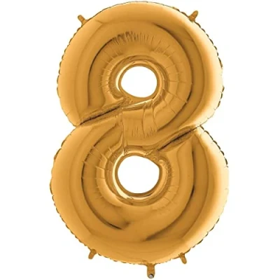Afbeelding van Folieballon Cijfer 8 Goud Grabo balloon 35cm