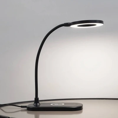 Afbeelding van Lindby LED tafellamp Siona, zwart, ABS, oplaadstation