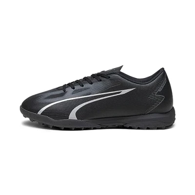 Afbeelding van Puma Ultra PLAY TT Voetbalschoenen voor kunstgras, Heren, Maat: 42.5, Black/asphalt Textiel/ synthetisch