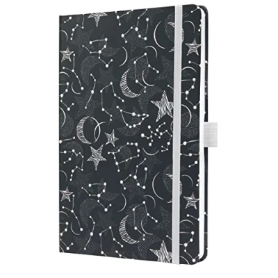 Afbeelding van Sigel notitieboek Jolie A5 hardcover 174 pagina&#039;s lijn 80 grams papier Cosmic Fantasy Black SI JN349