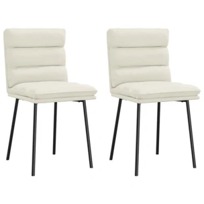 Image de vidaXL Chaises à manger lot de 2 Crème Velours4101291