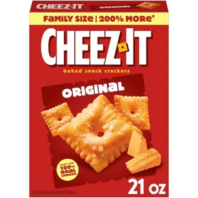 Afbeelding van Cheez It Cheese Crackers, Baked Snack Office and Kids Snacks, Original, 21oz Box (1 doos)