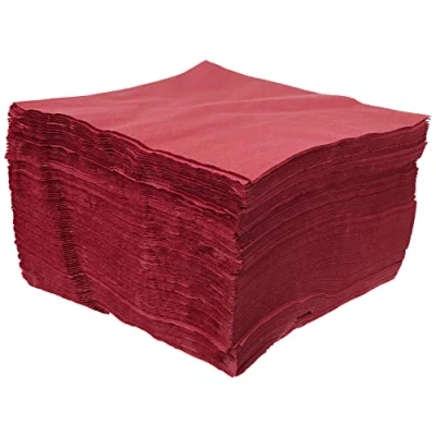 Afbeelding van MORIGAMI SER4220546 handdoek 40 x cm, 2 laags, 1/4 vouw, 100 servetten, effen met bies, bordeaux