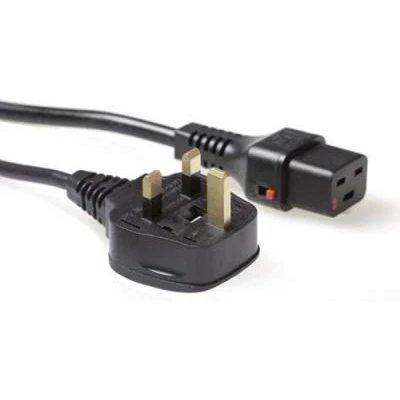 Afbeelding van Iec Lock 230V aansluitkabel UK male C19 afsluitbaar 2,00 m (2 m), Stroomkabel