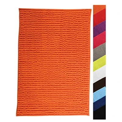 Afbeelding van MSV Badkamerkleed/badmat/toilet voor op de vloer oranje 40 x 60 cm microvezel anti slip