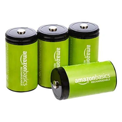 Afbeelding van Amazon Basics 4 stuks oplaadbare NiMh type D 10.000 mAh batterijen (uiterlijk kan variëren)
