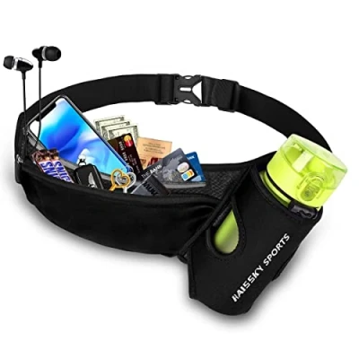 Afbeelding van Loopriem voor mobiele telefoon, heuptas met drinkflessenhouder, sport /loopgordel iPhone 13 Pro 12 11 Max 8 XS XR Galaxy A31 S9 Huawei Xiaomi looptas joggen telefoonhoes 6,8 inch