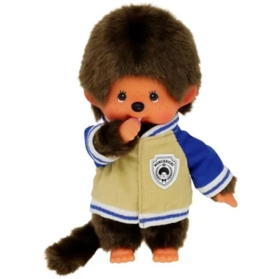 Afbeelding van Bandai Monchhichi pluche jack jas icas dier uit de jaren 80 zacht pluche, 20 cm voor kinderen en volwassenen SE4223
