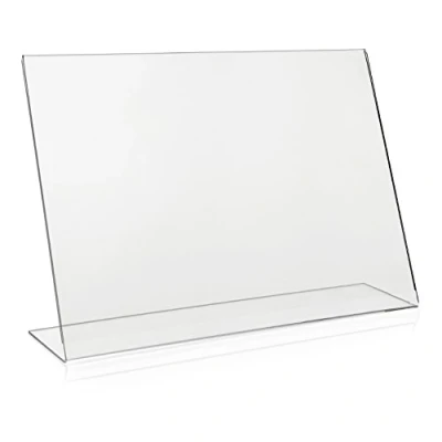 Afbeelding van vitadisplays Reclamestandaard DIN A3, L standaard, liggend formaat, tafelstandaard van origineel plexiglas