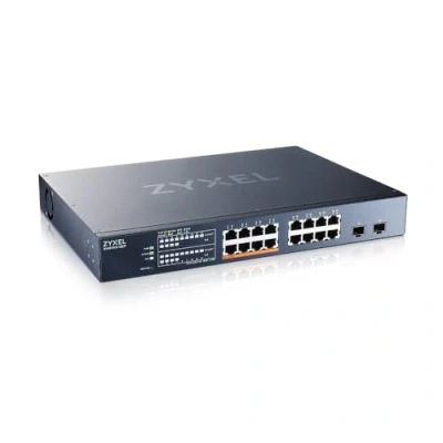 Image de Zyxel XMG1915 Series 18EP Commutateur géré, cloud NebulaFLEX L3 Lite intelligent 8 x 100/1000/2.5G (PoE++) + 2 Gigabit SFP / 10 SFP+ Montable sur rack PoE++ (180 W)