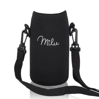 Afbeelding van Milu Neopreen tas voor roestvrijstalen drinkfles, 350 ml, 500 750 1000 reserveonderdeel, koeltas onderweg, met polsband (500 ml)