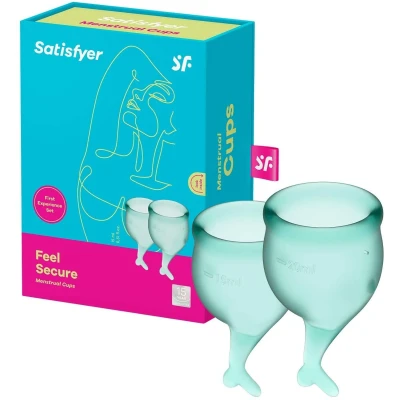 Afbeelding van Satisfyer Feel Secure Menstruatie Cup Set Donkergroen