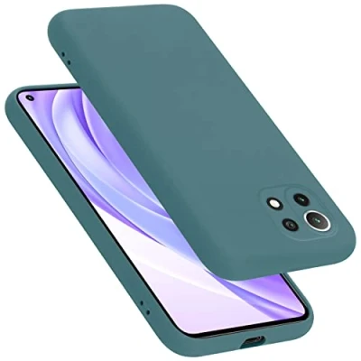 Afbeelding van Cadorabo Hoesje geschikt voor Xiaomi Mi 11 LITE (4G / 5G) NE in LIQUID GROEN Beschermhoes gemaakt van flexibel TPU silicone Case Cover