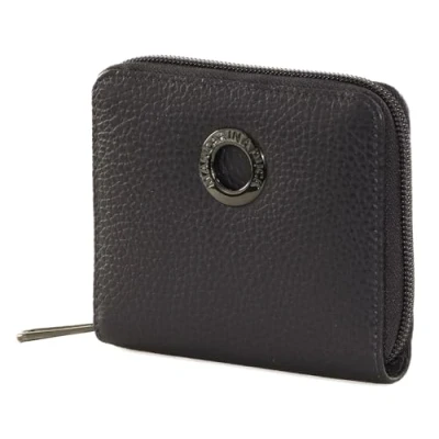 Afbeelding van MANDARINA DUCK Leren Portemonnee Mellow Leather Zip Wallet Dress Blue Donkerblauw