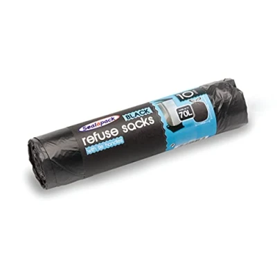Afbeelding van Sealapack 10 zakken met handvat 70 liter zwart SAP047