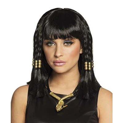 Afbeelding van Boland Pruik Cleo Zwart Steil Halflang Vrouwen Egyptenaar Egypte