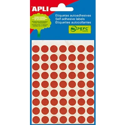 Afbeelding van APLI 2053 etiketten rood, diameter 10, 5 vellen