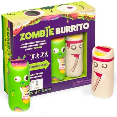 Afbeelding van Exploding Kittens Zombie Burrito 3 6 spelers vanaf 7 jaar 15 minuten speeltijd Dodgeball kaartspel feestspel, familiespelavond, voor kinderen en volwassenen