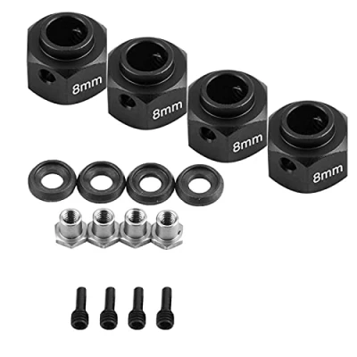 Afbeelding van Dilwe 8 mm adapter voor auto, RC van metaal, 1/10 auto TRX 4 D90 SCX10 (zwart)