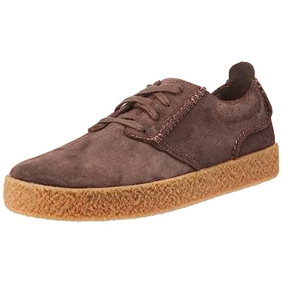Afbeelding van Clarks Streethilllace Sneakers voor heren, Donkerbruin suède.