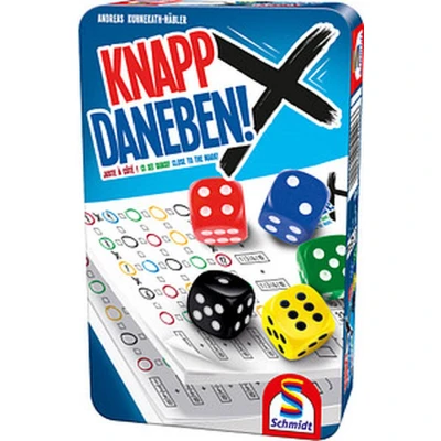 Afbeelding van Schmidt Spiele Bijna dobbelspel in een metalen doos, meerkleurig 51426