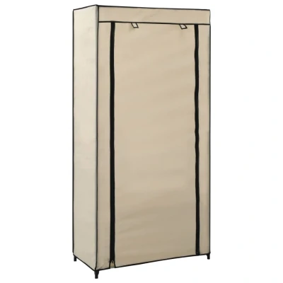 Afbeelding van Schoenenkast met hoes 58x28x106 cm stof crème