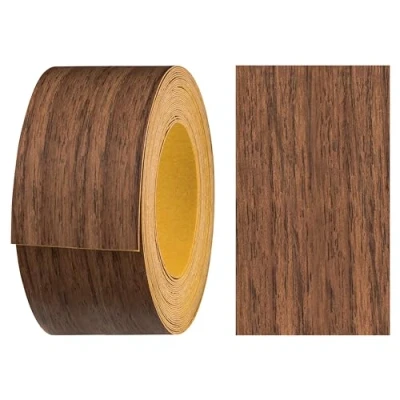 Afbeelding van haggiy Melamine randband, zelfklevend, 40 mm x 5 m, veilige grip zonder strijken door acryllijm, randlijst, fineer voor planken/houten platen (macchiato walnoot)