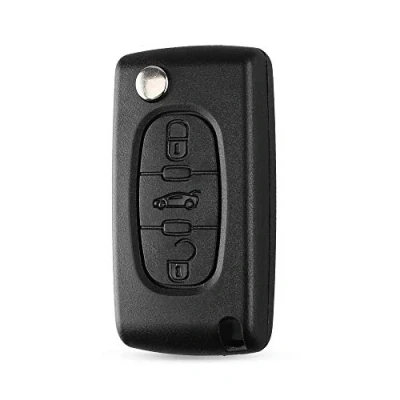 Image de ENERGY01 VA2 CE0536 3 Boutons Coque Clé Peugeot 407 307 308 607 Lame sans RAYNURE Emplacement de la Pile dans