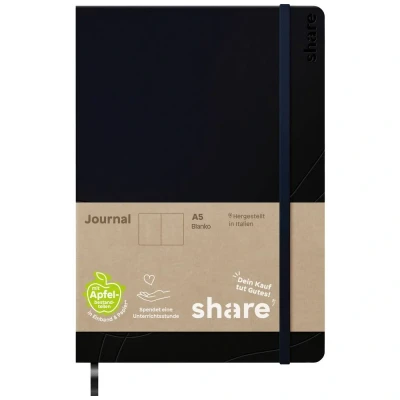 Afbeelding van share 4 0014103 Notitieboek Blanco Donkerblauw Aantal paginas: 192 DIN A5