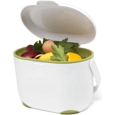 Afbeelding van Prullenbak Compost Caddy GFT afvalbakje losse binnenemmer Wit/Groen