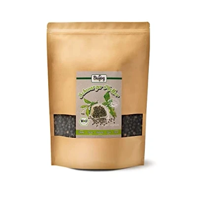 Image de Biojoy Poivre noir en grain BIO (1 kg), Graines de pour moulin (Piper nigrum)