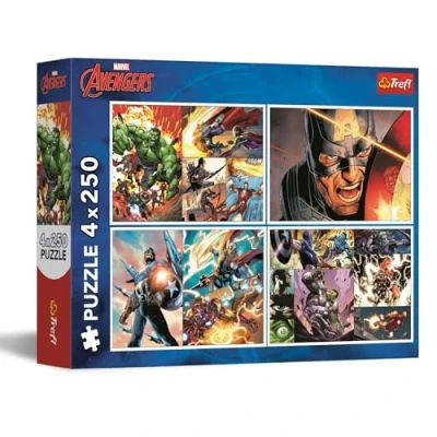 Afbeelding van Trefl Puzzel 4 x 250 Marvel De Wrekers (4 onderdelen)