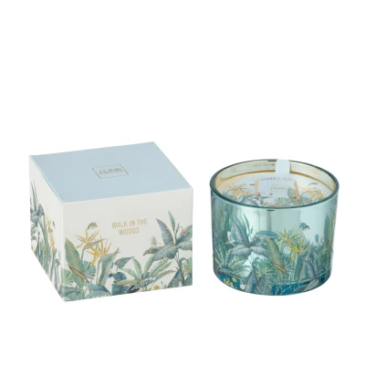 Afbeelding van J Line Geurkaars Walk In The Woods Wax Blauw Small 30 Uren