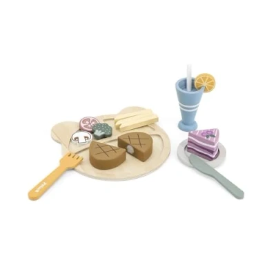 Afbeelding van PolarB houten lunchset eetset speelgoed vanaf 18+ maanden