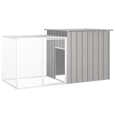 Afbeelding van vidaXL Kippenhok 200x91x100 cm verzinkt staal grijs