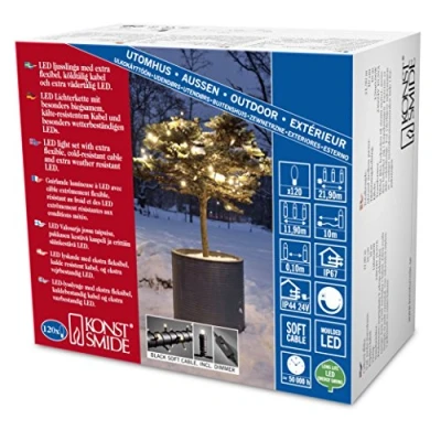 Afbeelding van Konstsmide 6622 117 Micro lichtketting Buiten werkt op het lichtnet Aantal lampen 120 LED Warmwit Verlichte lengte: 11.9 m Dimbaar
